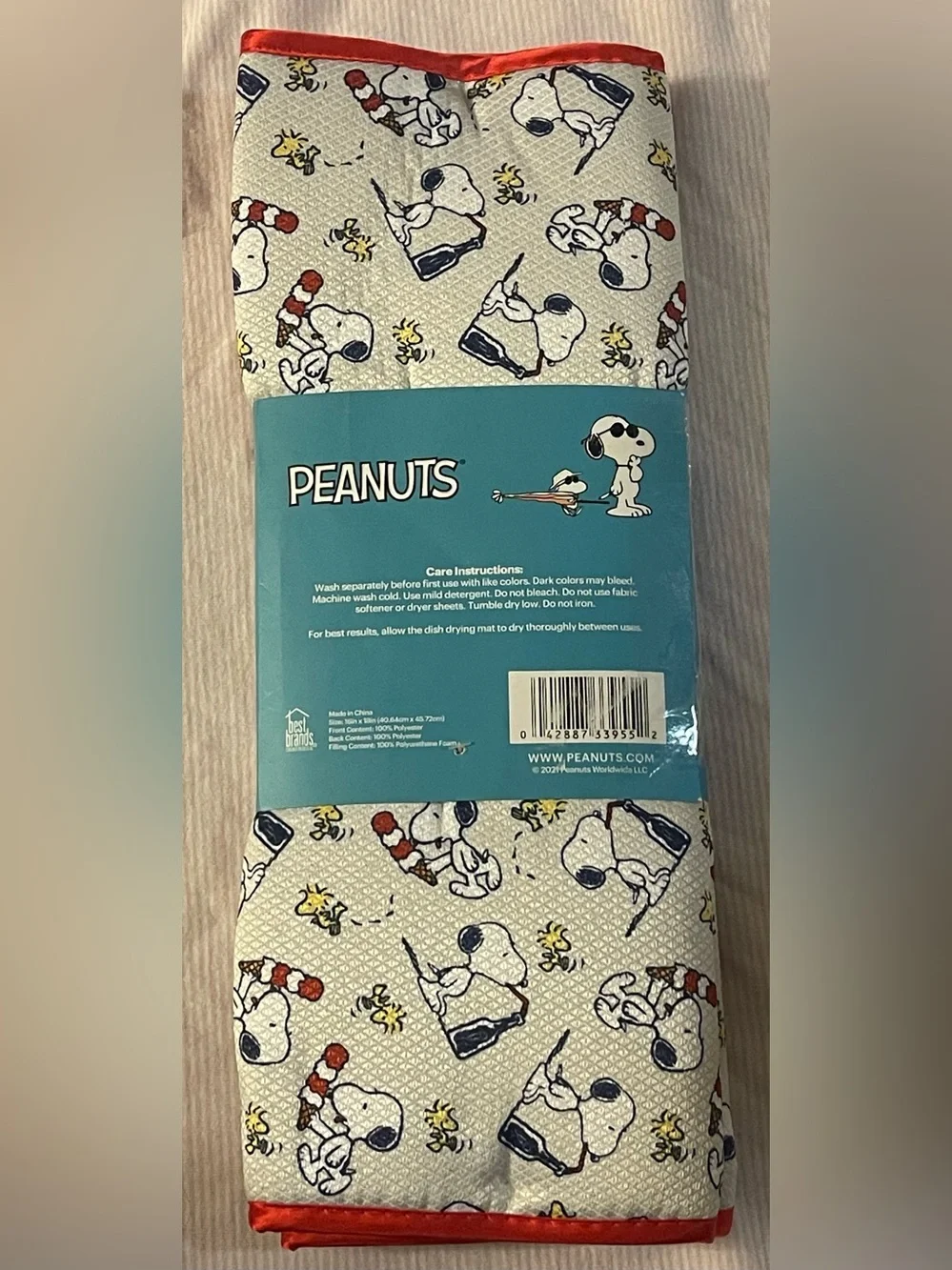 Peanuts Snoopy & Woodstock 2Pk Dish Drying Mats New